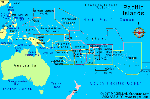 карта Океании